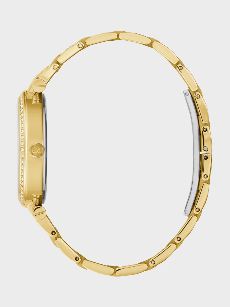 Guess Gc Gold-Tone Crystal Analog Watch - Gold