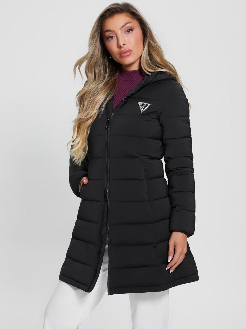 Guess Aleta Long Puffer Jacket - Black