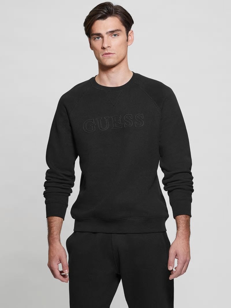 Guess Eco Aldwin Logo Sweatshirt - Black