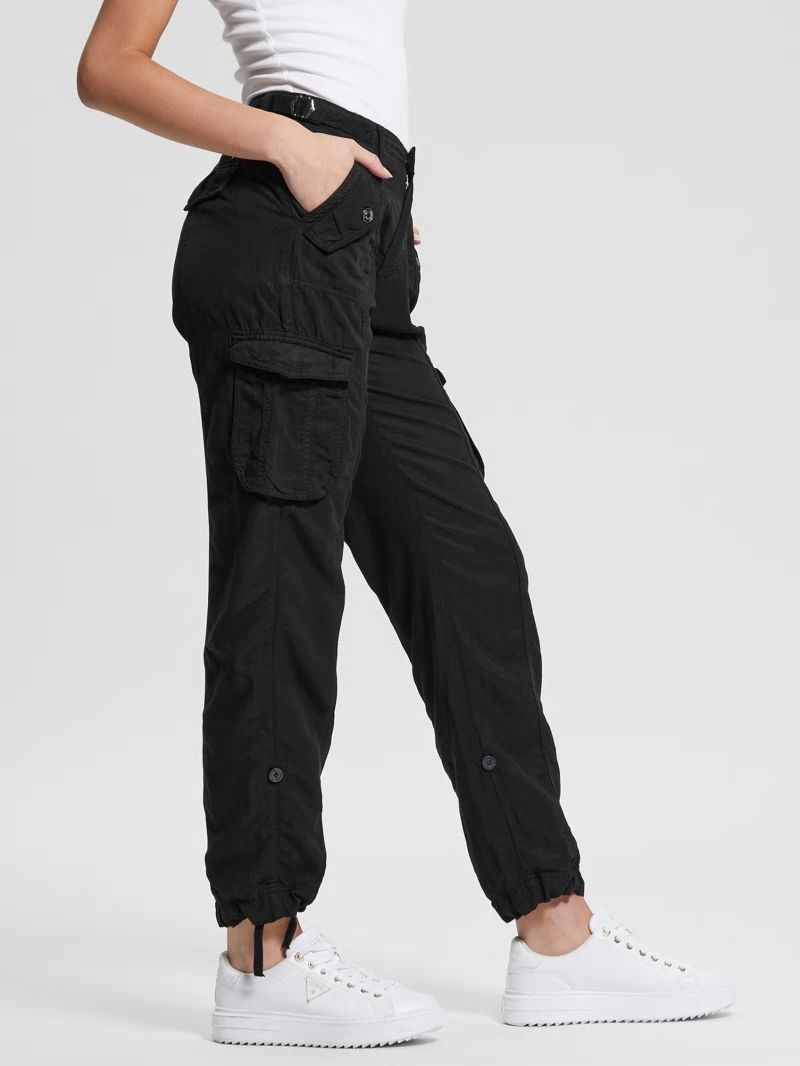 Guess Eco Nessi Cargo Pants - Jet Black Multi