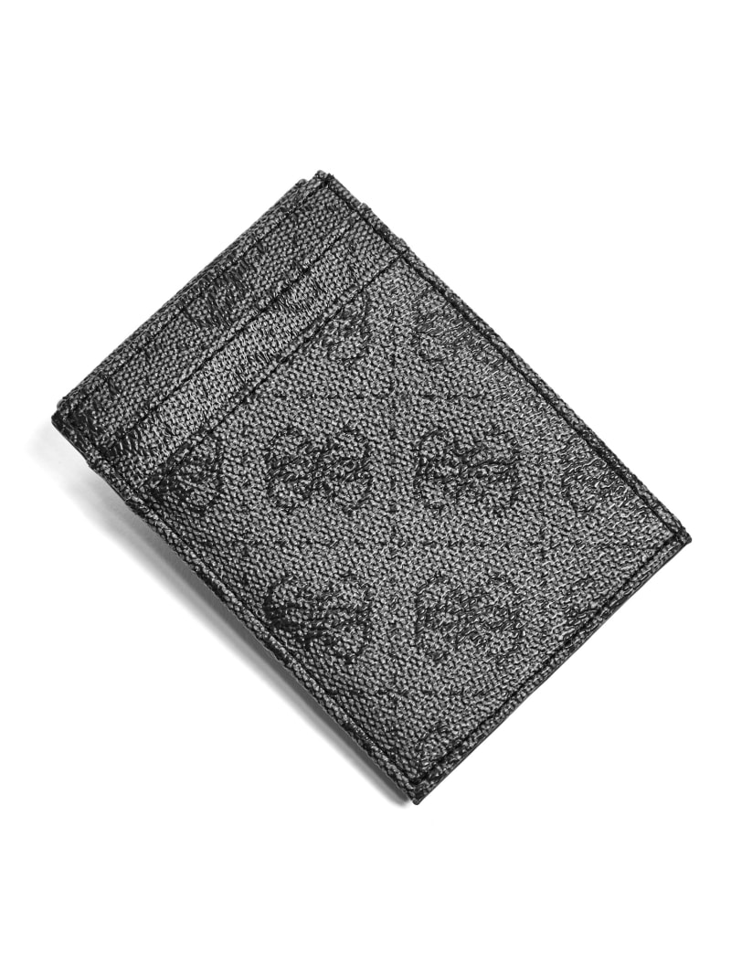 Guess Don Logo-Print Magnetic Card Case - Black