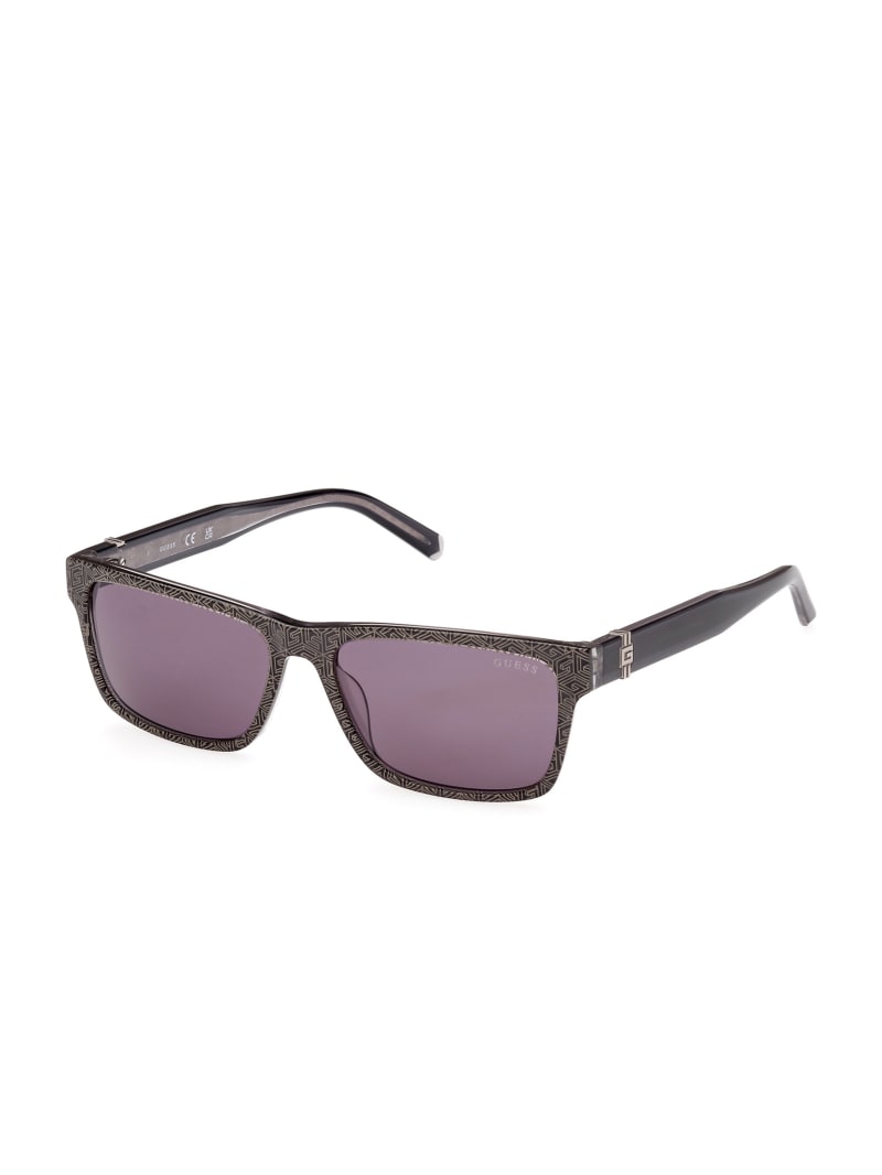 Guess Myles Plastic Square G Cube Sunglasses - Brown