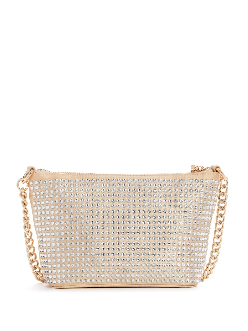 Guess Gilded Glamour Mini Top-Zip Bucket Bag - Pale Gold