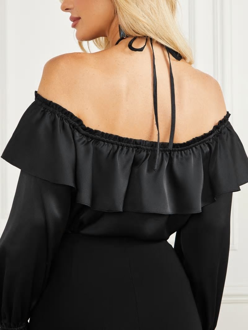 Guess Dixie Satin Blouse - Black