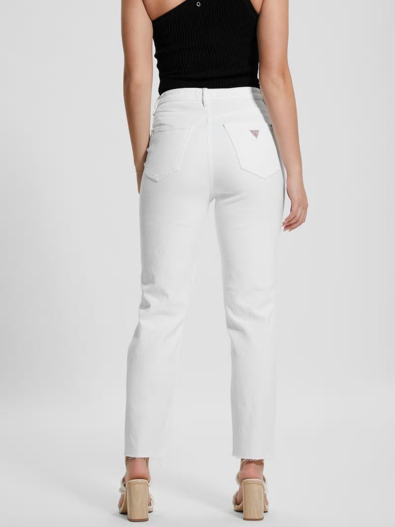 Guess Destroyed Mom Jeans - Pure White Multi