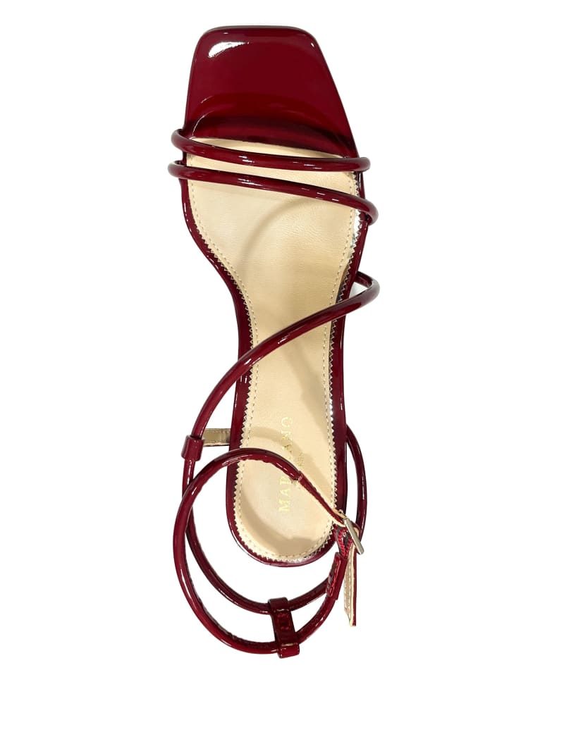 Guess Strappy Cord Heeled Sandal - Dark Jam Red