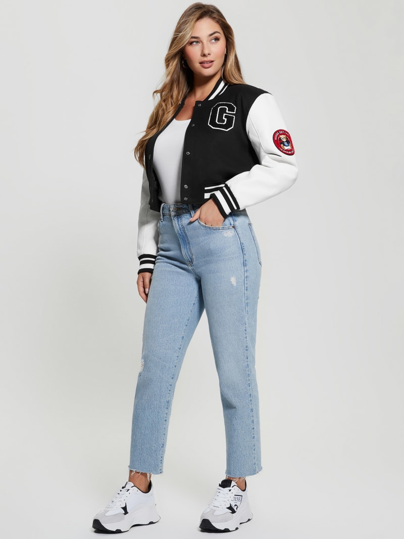 Guess Bear Varsity Jacket - Black