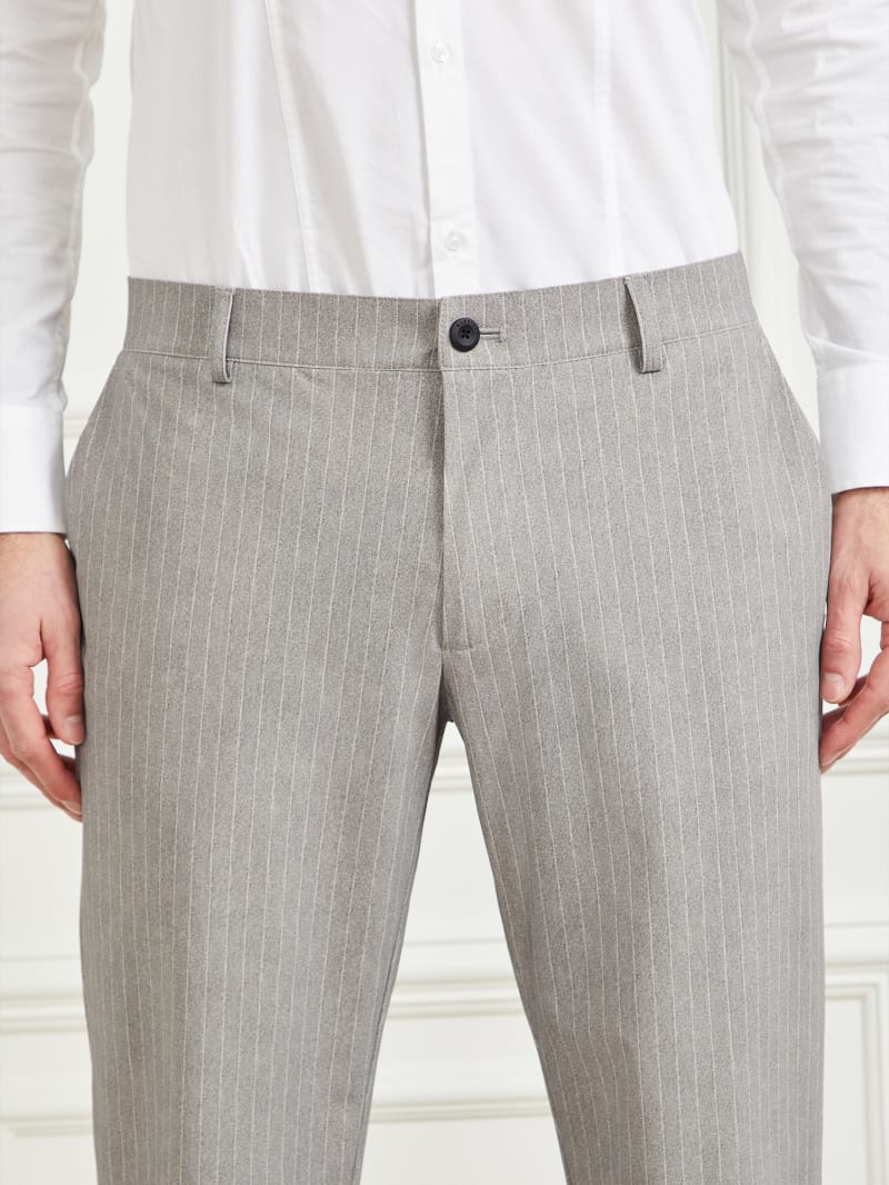 Guess Connor Performing Chino Pants - Light Wool Grey Pinstripe