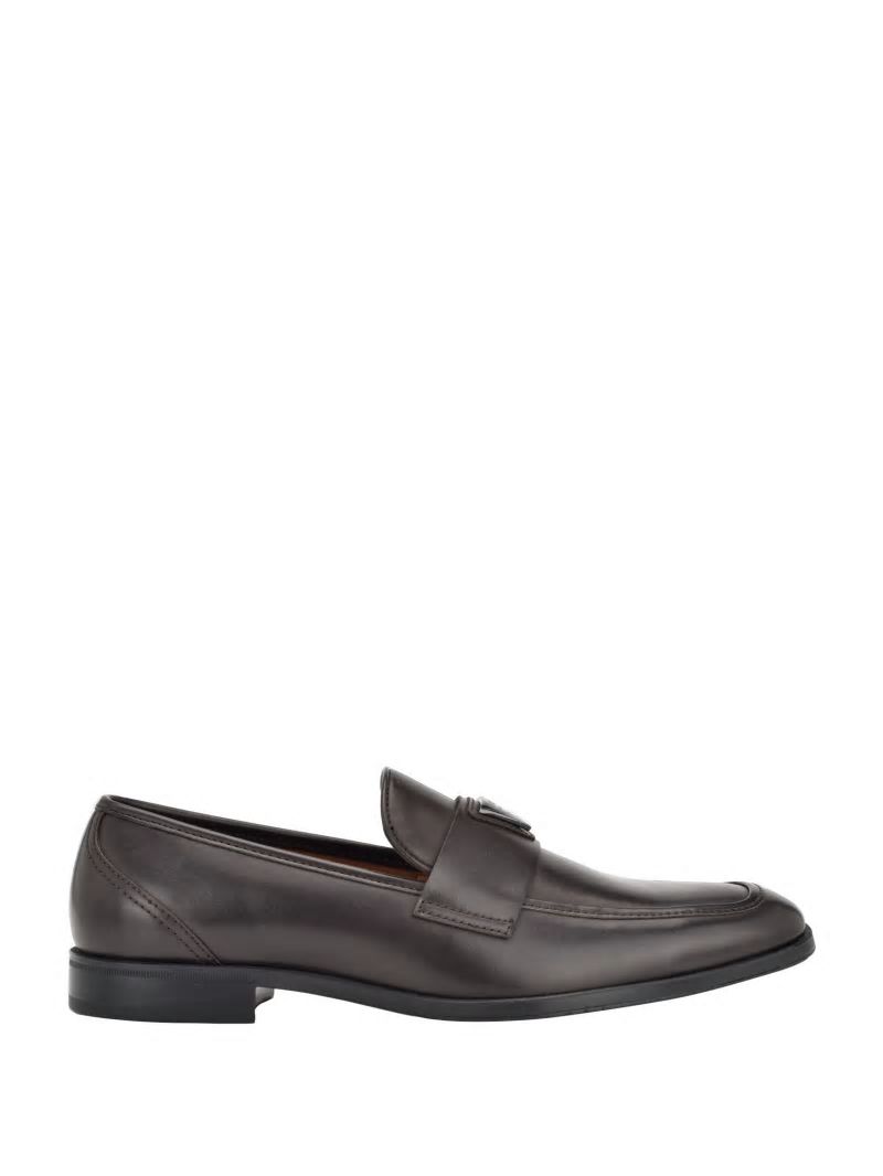 Guess Hemmer Triangle Logo Loafers - Dark Brown