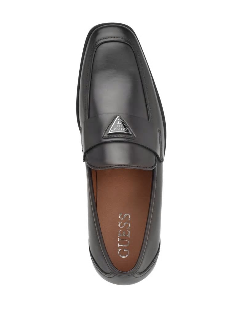 Guess Hemmer Triangle Logo Loafers - Dark Brown