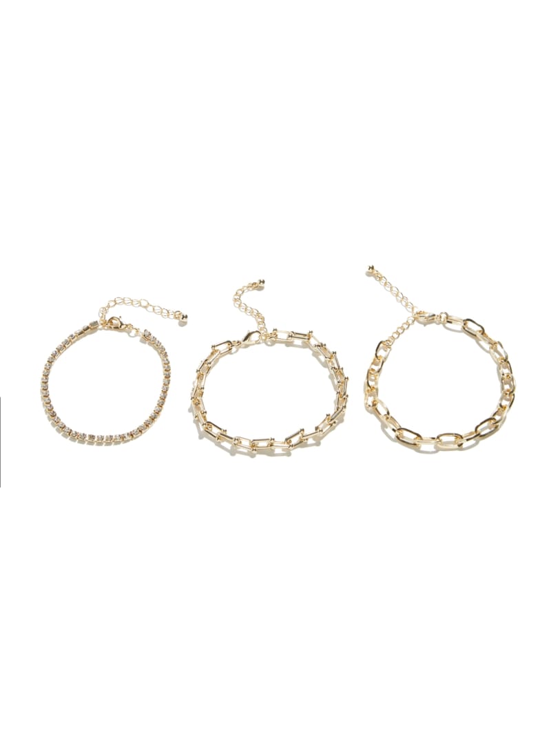 Guess 14K Gold-Plated Chain Bracelet Set - Gold