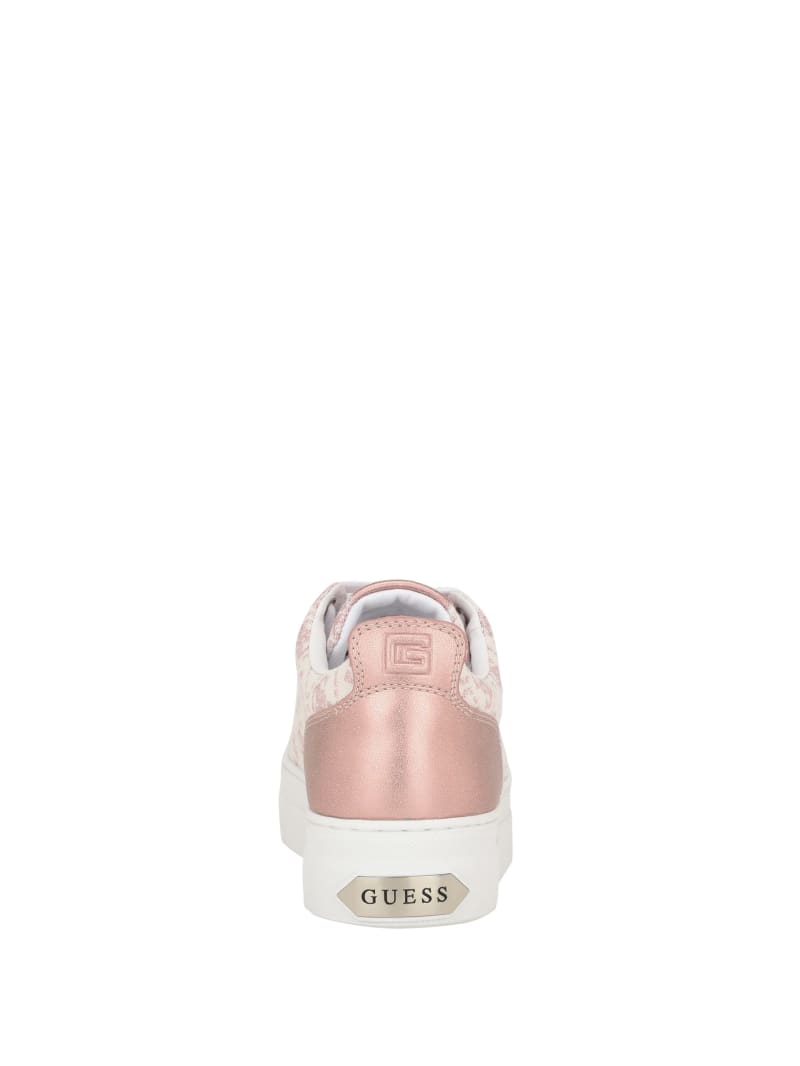 Guess Giaa Logo Print Low-Top Sneakers - Medium Pink Logo