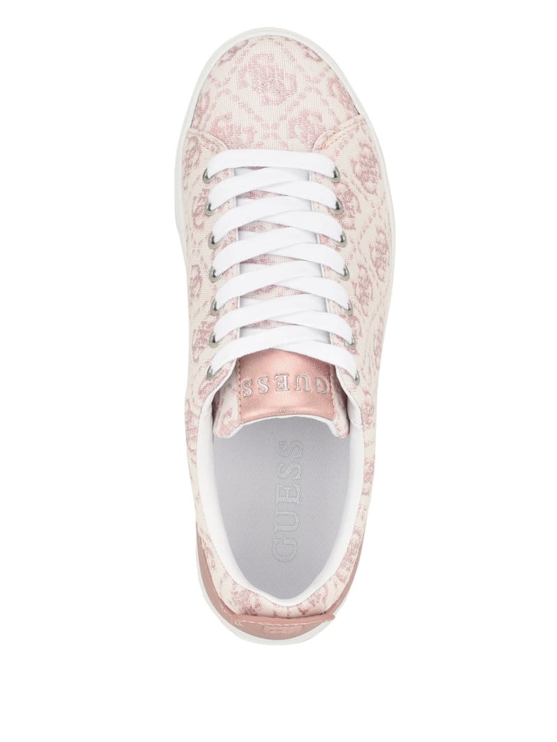 Guess Giaa Logo Print Low-Top Sneakers - Medium Pink Logo