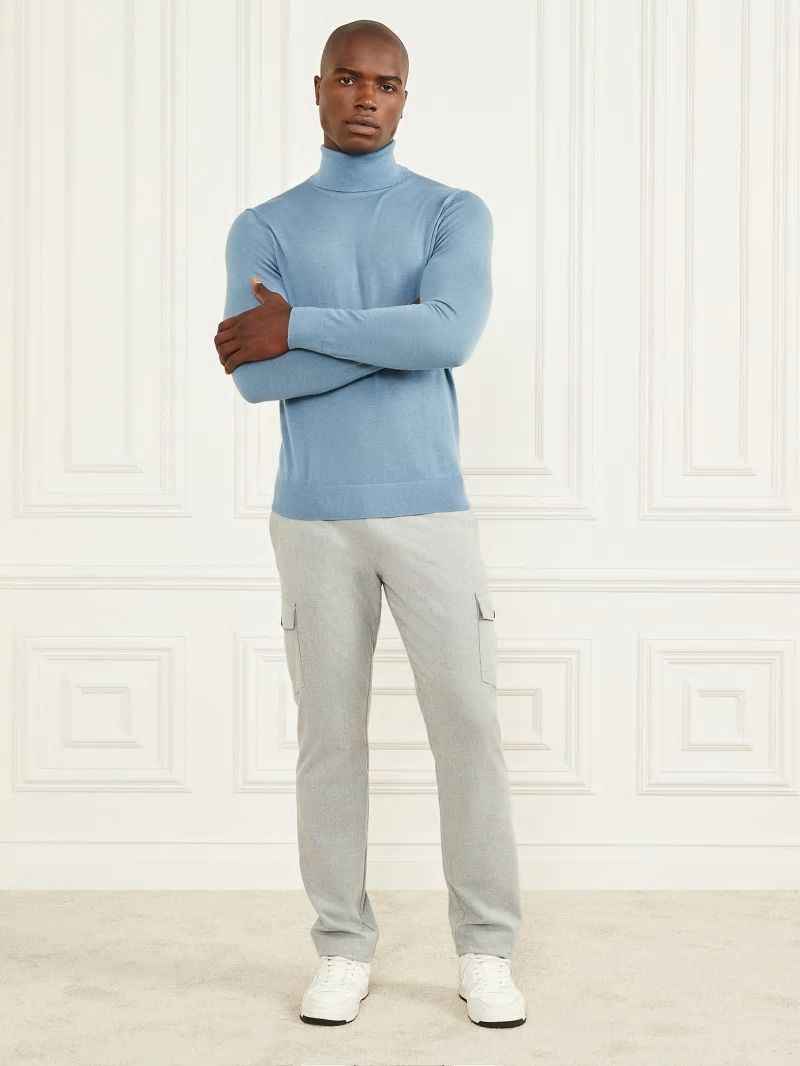 Guess Merino Wool Turtleneck Sweater - Elite Blue