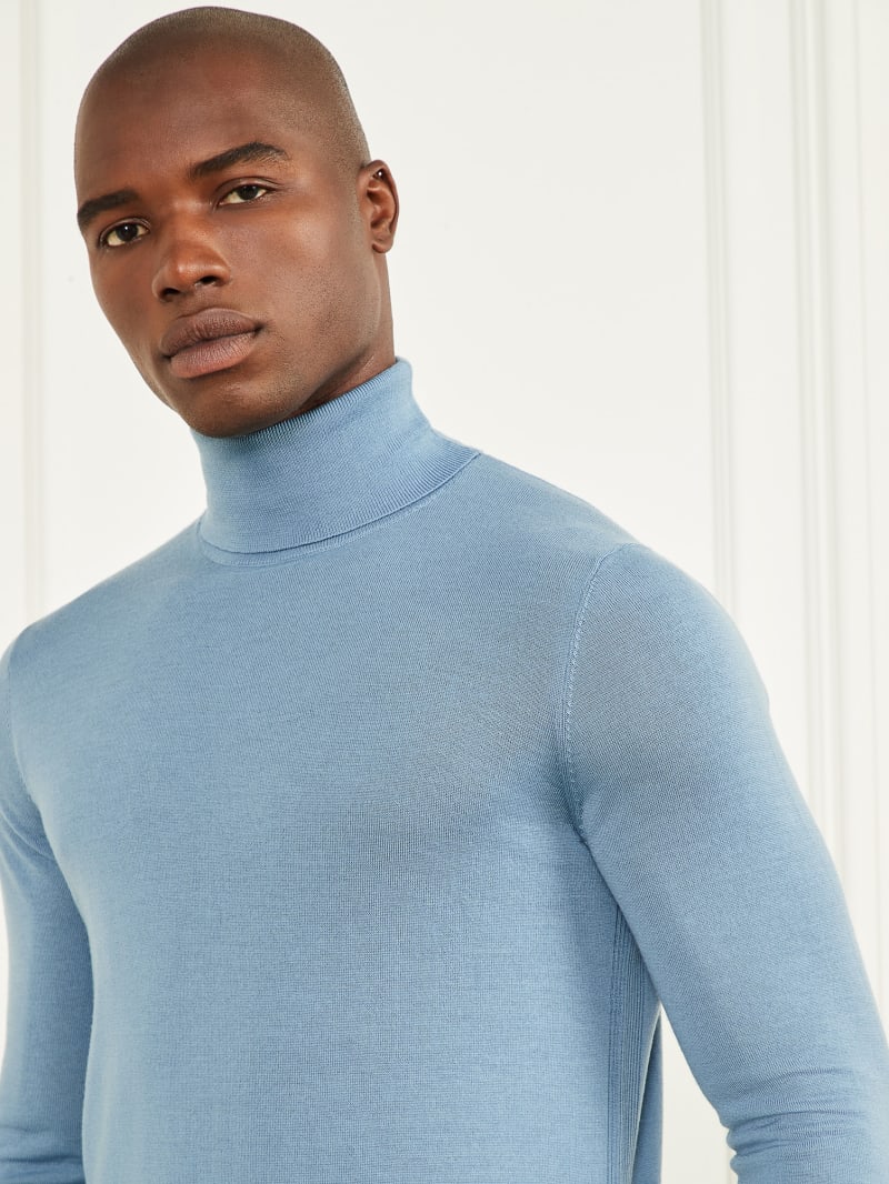 Guess Merino Wool Turtleneck Sweater - Elite Blue