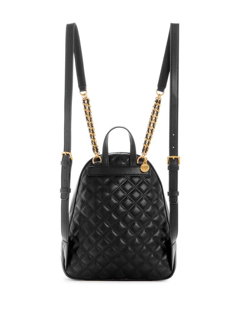 Guess Giully Quilted Backpack - Black Floral Print