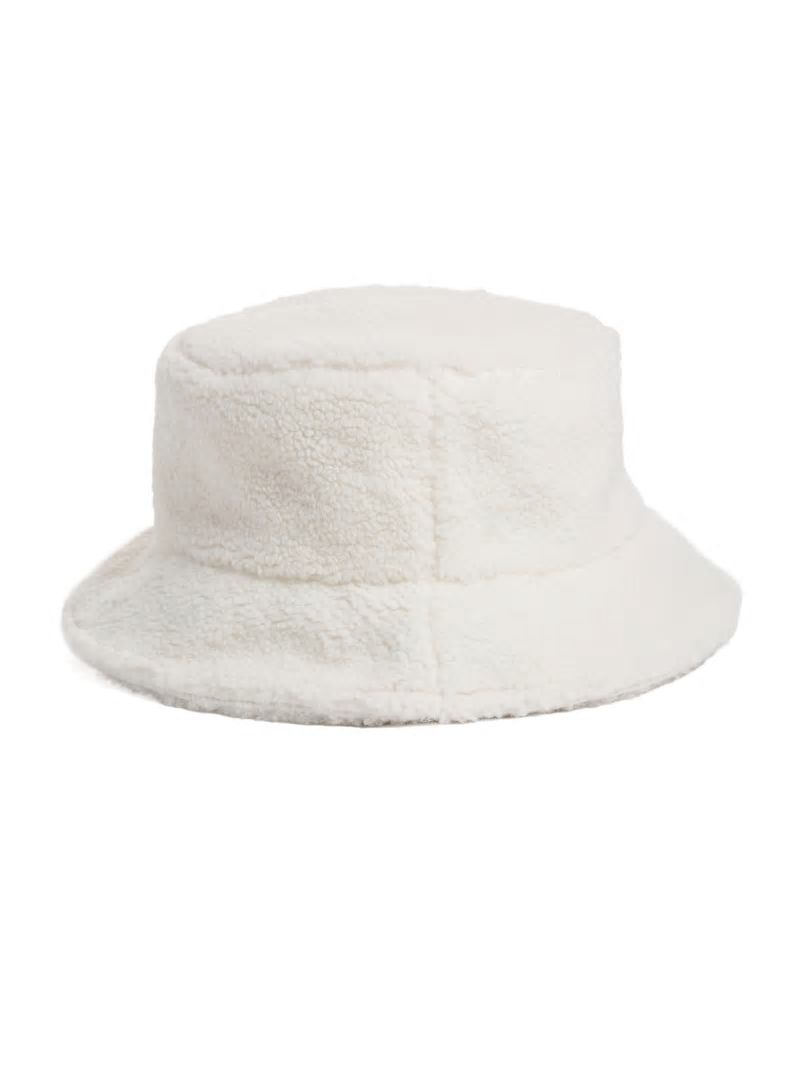 Guess Sherpa Bucket Hat - White Multi
