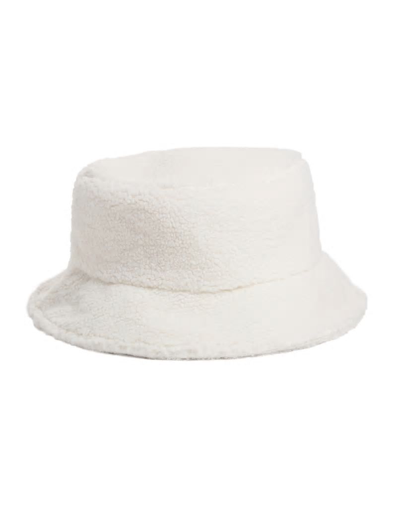 Guess Sherpa Bucket Hat - White Multi