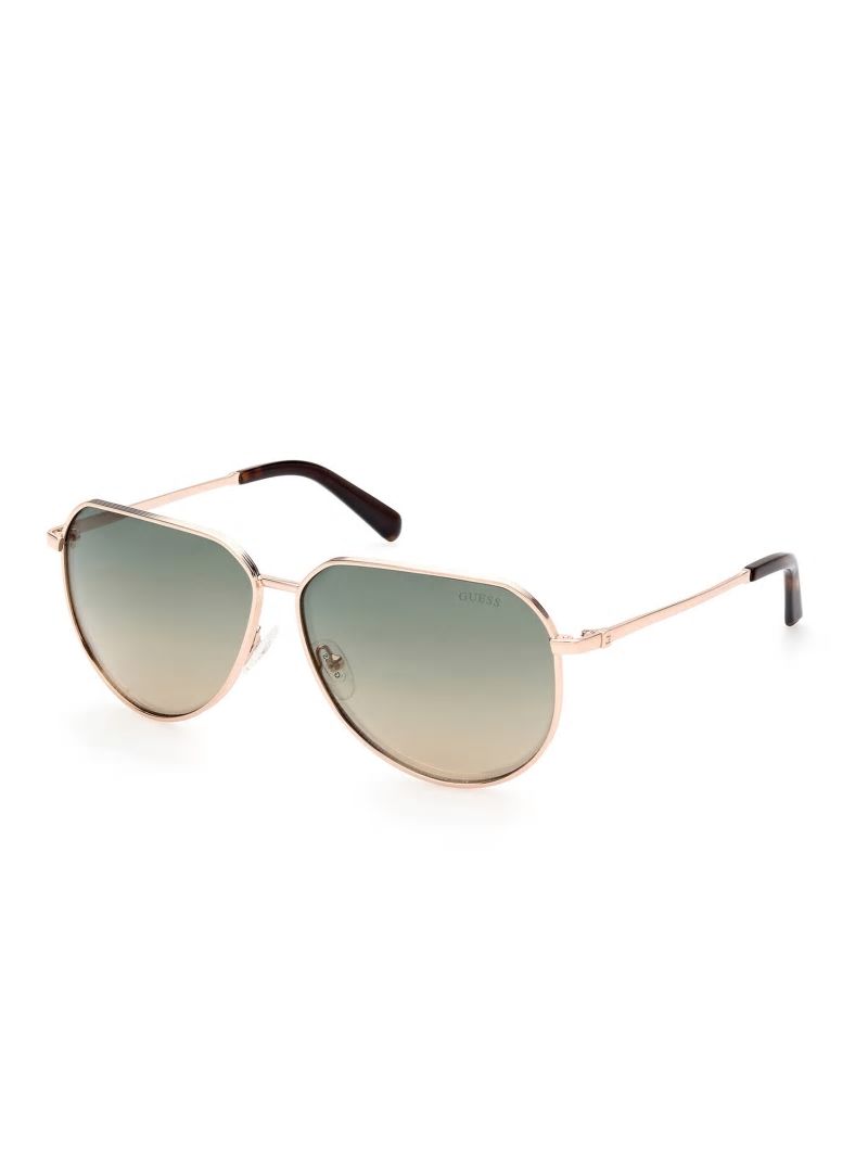 Guess Aviator Metal Sunglasses - Rosegold