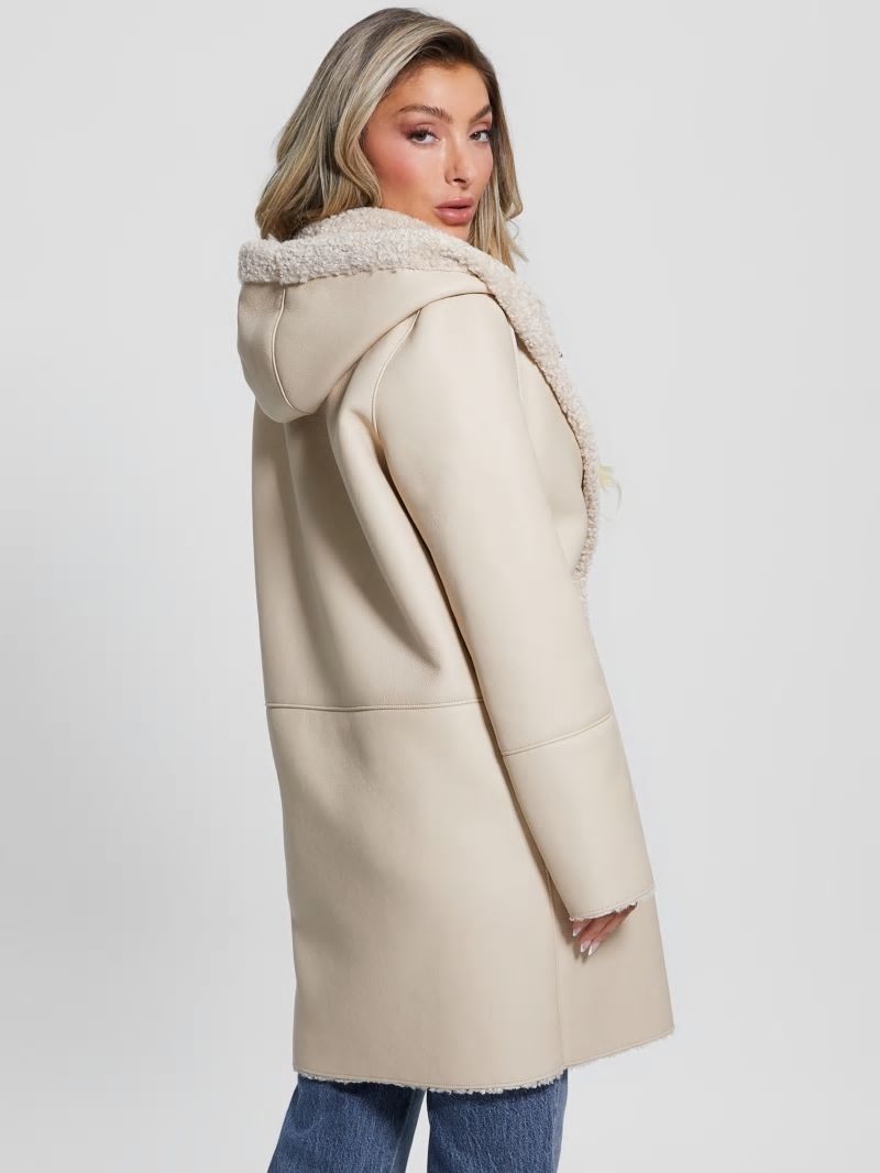Guess Clara Hooded Parka - Pearl Oyster