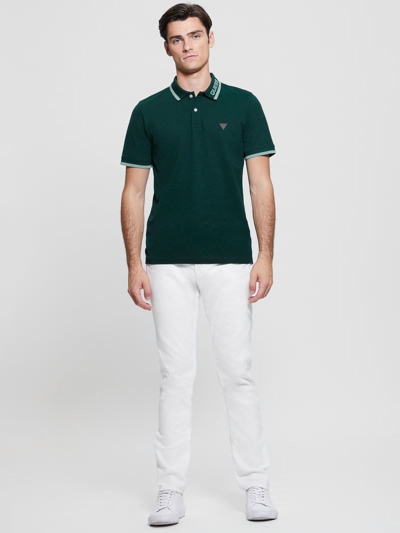 Guess Eco Lyle Logo Polo - Dark Jade