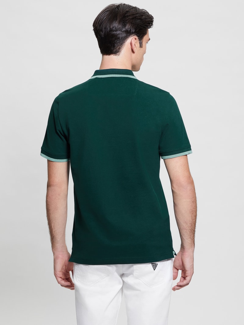 Guess Eco Lyle Logo Polo - Dark Jade