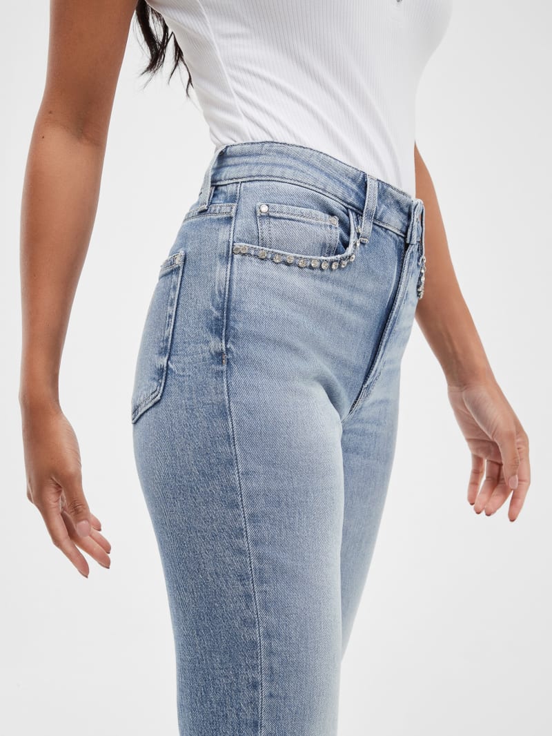 Guess Eco Girly Crystal Straight Jeans - Feel Pretty