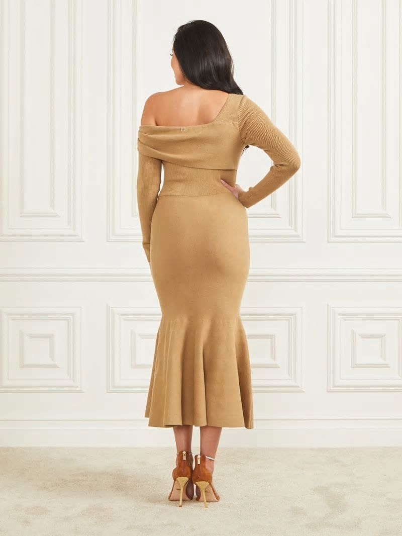 Guess Dinah Fit & Flare Dress - Macchiato Multi