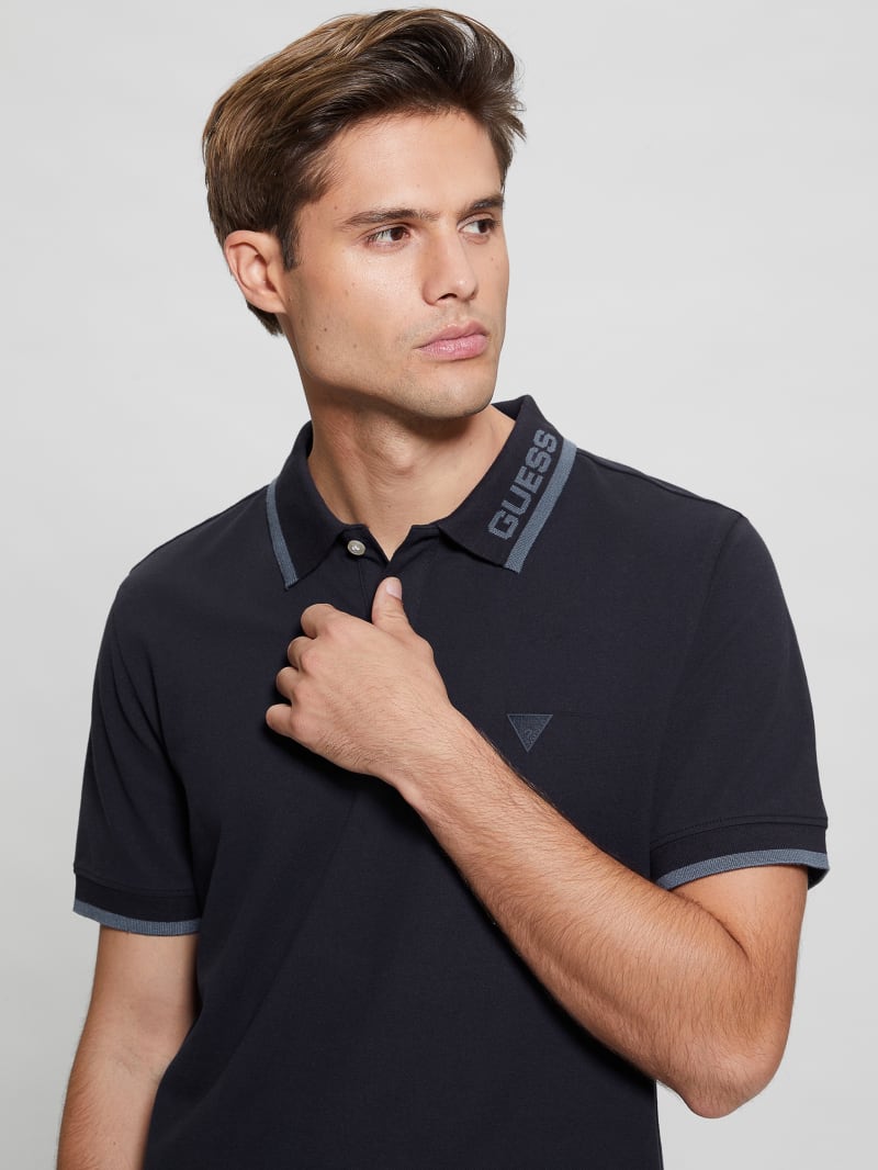 Guess Eco Lyle Logo Polo - Bleu éLéGant