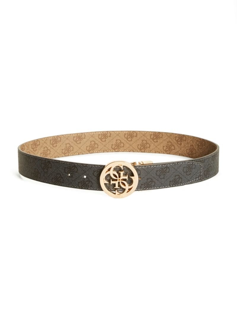 Guess Lana Reversible Quattro G Logo Buckle Belt - Brown/Black