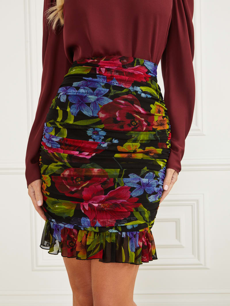Guess Boldly Blooming Gathered Skirt - Boldly Blooming Print