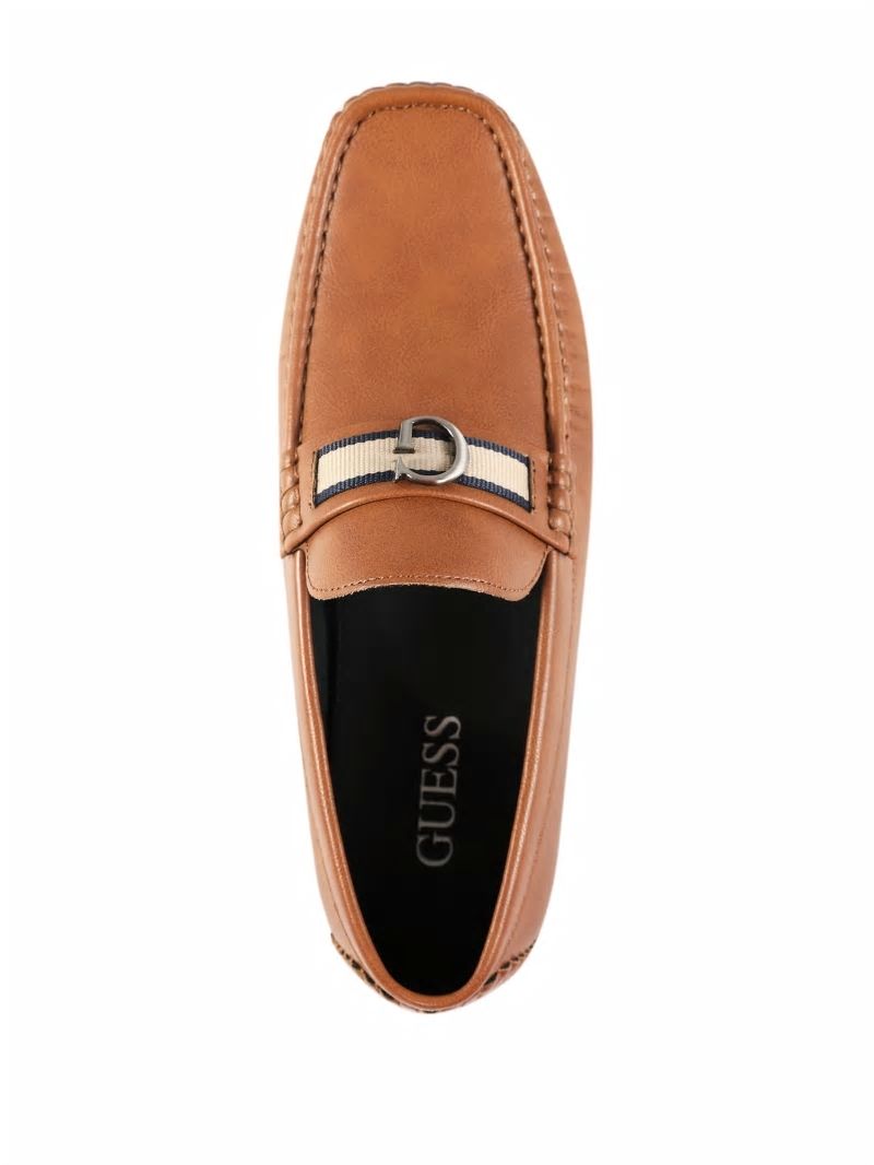 Guess Aurolo G Logo Driving Loafers - Medium Brown