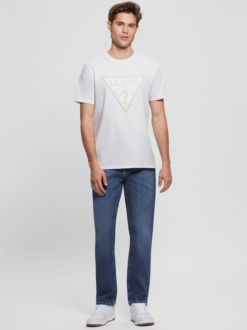 Guess Eco Embroidered Logo Tee - Salt White