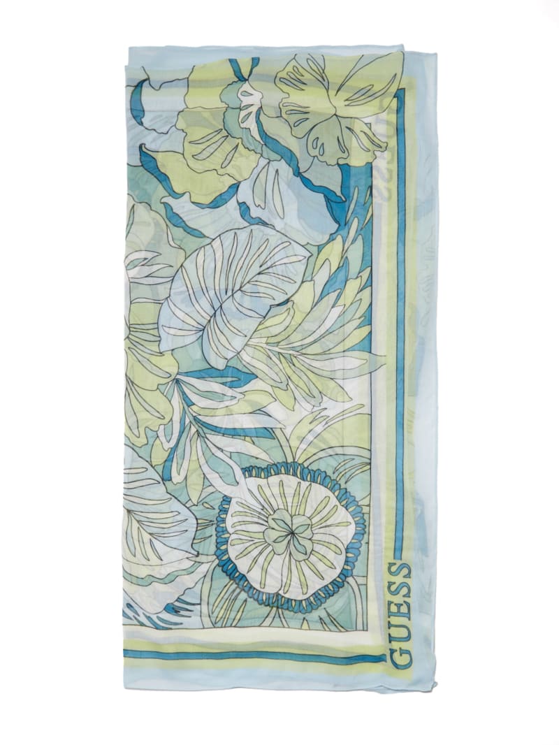 Guess Lila Floral Scarf - Green Multi