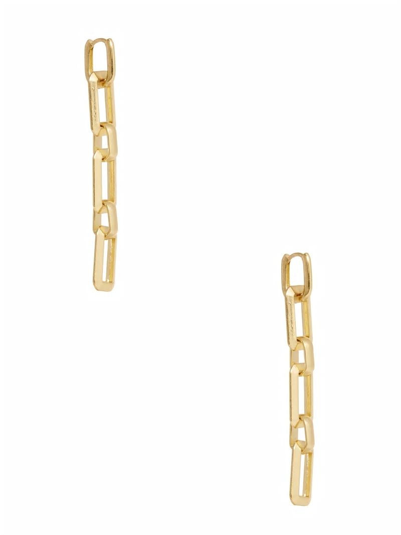 Guess 14K Gold-Plated Link Drop Earring - Silver/Gold