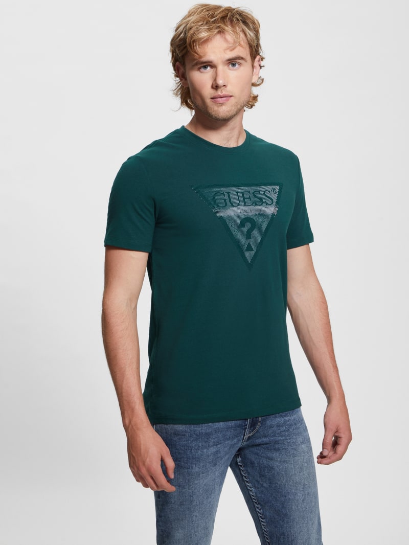 Guess Eco Triangle Crewneck Tee - Dark Jade