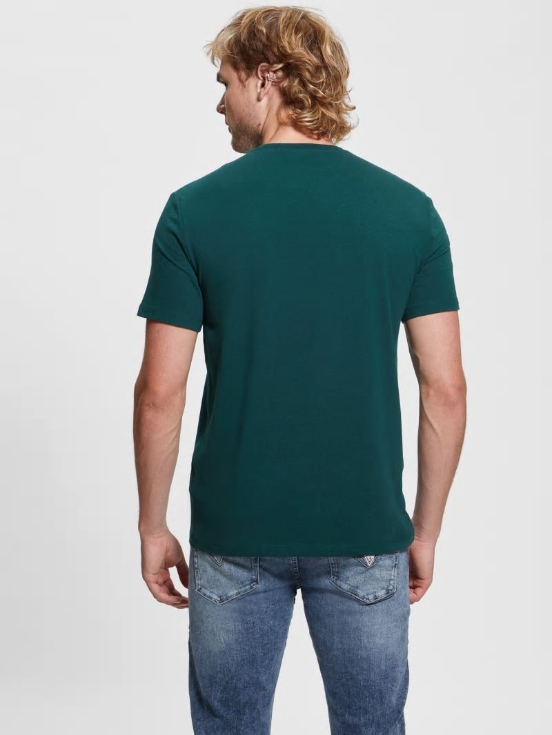 Guess Eco Triangle Crewneck Tee - Dark Jade