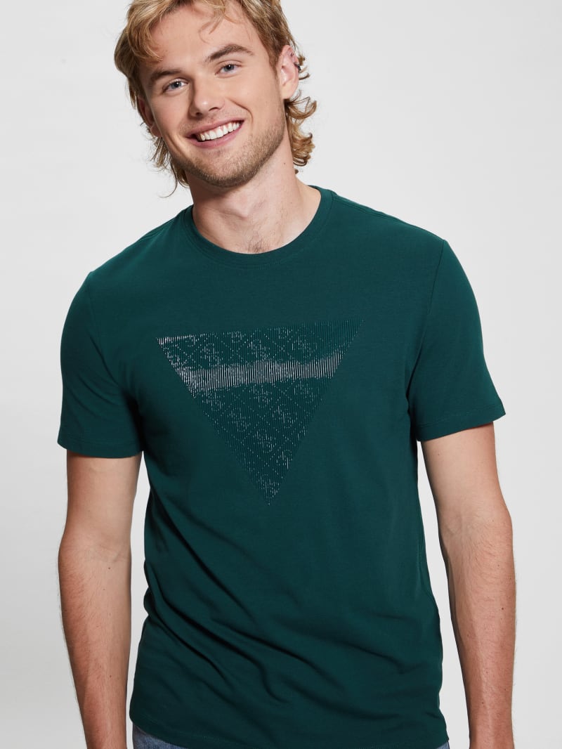 Guess Eco Triangle Crewneck Tee - Dark Jade