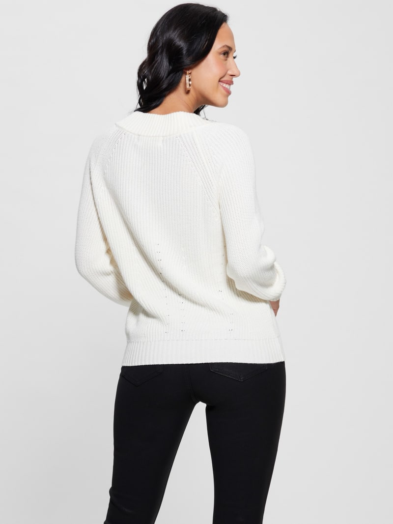Guess Davina Embellished Sweater - Cream White