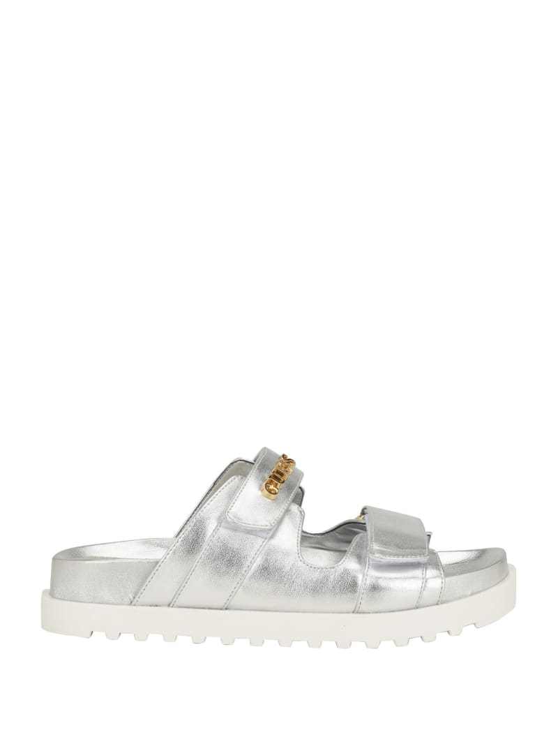 Guess Fabulon Two-Strap Slides - Silver 040