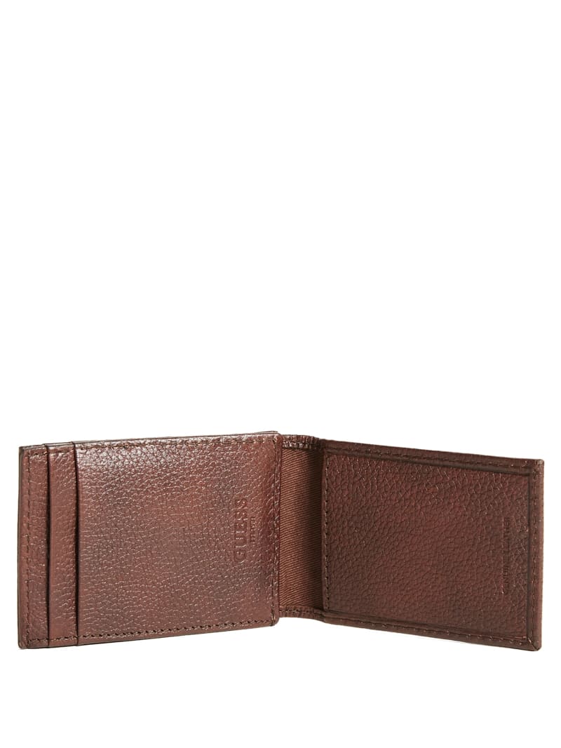 Guess Bishop Magnetic Fold Wallet - Brown