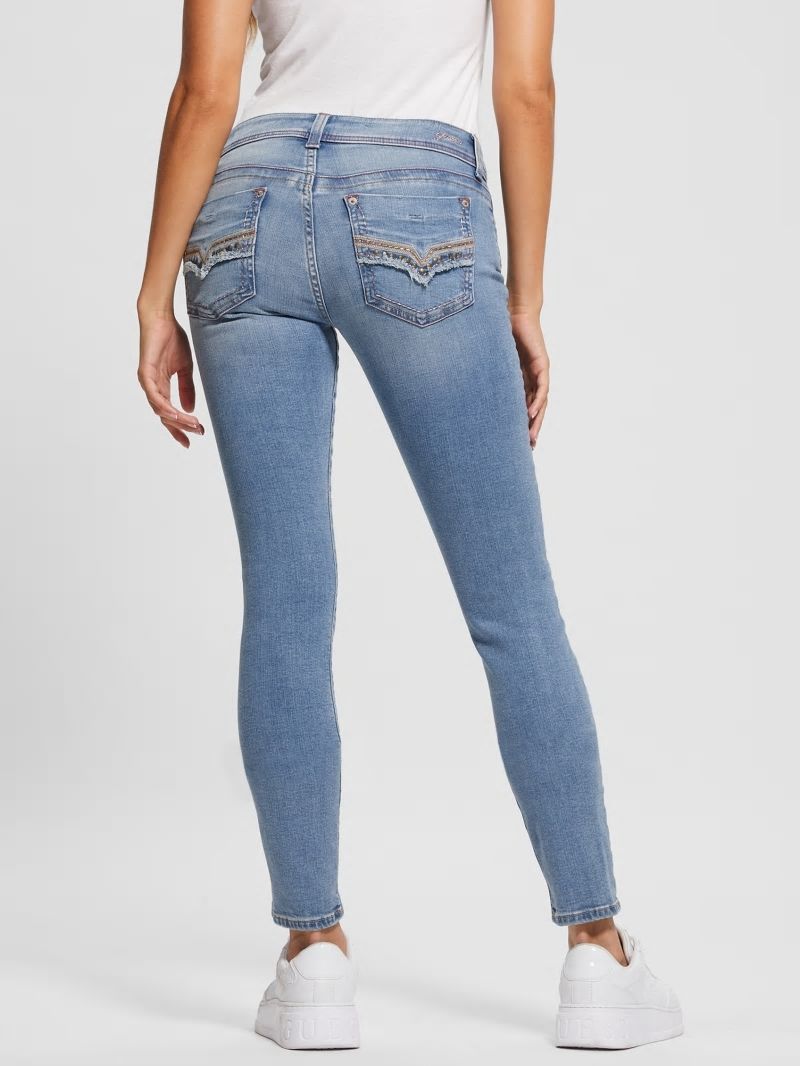 Guess Eco Daredevil Mid-Rise Skinny Jeans - Y2k Blue