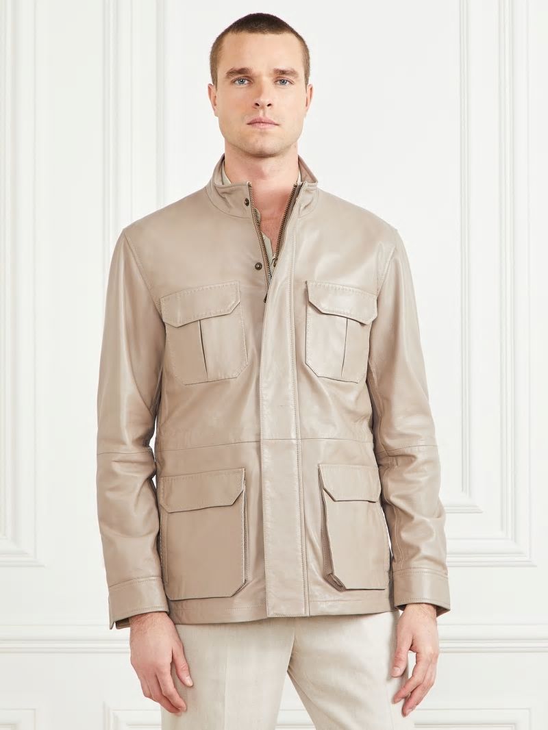 Guess Leather Field Jacket - Pasadena Stone