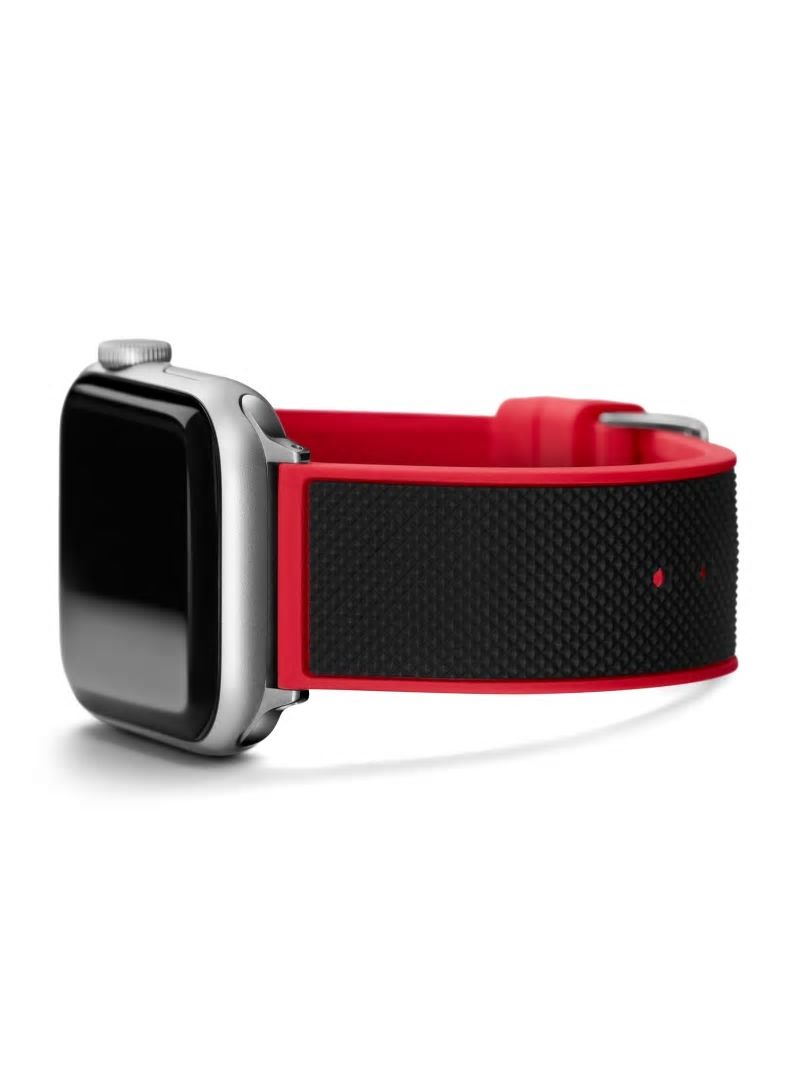Guess Black and Red Silicone 42-45 mm Band for Apple Watch® - Black & Red Combo