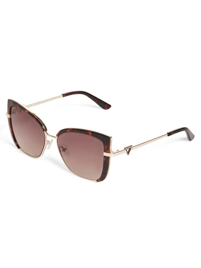 Guess Tinted Cat-Eye Sunglasses - Dark Havana/Gradient Brn