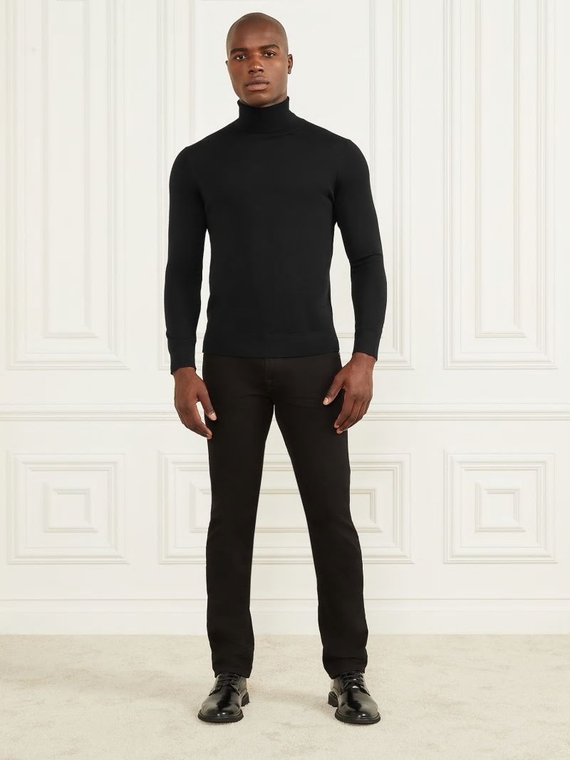 Guess Merino Wool Turtleneck Sweater - Black