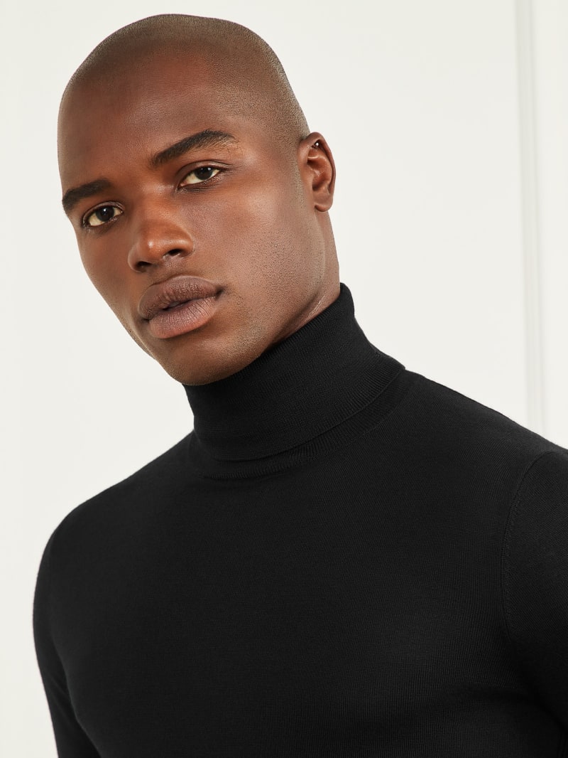 Guess Merino Wool Turtleneck Sweater - Black