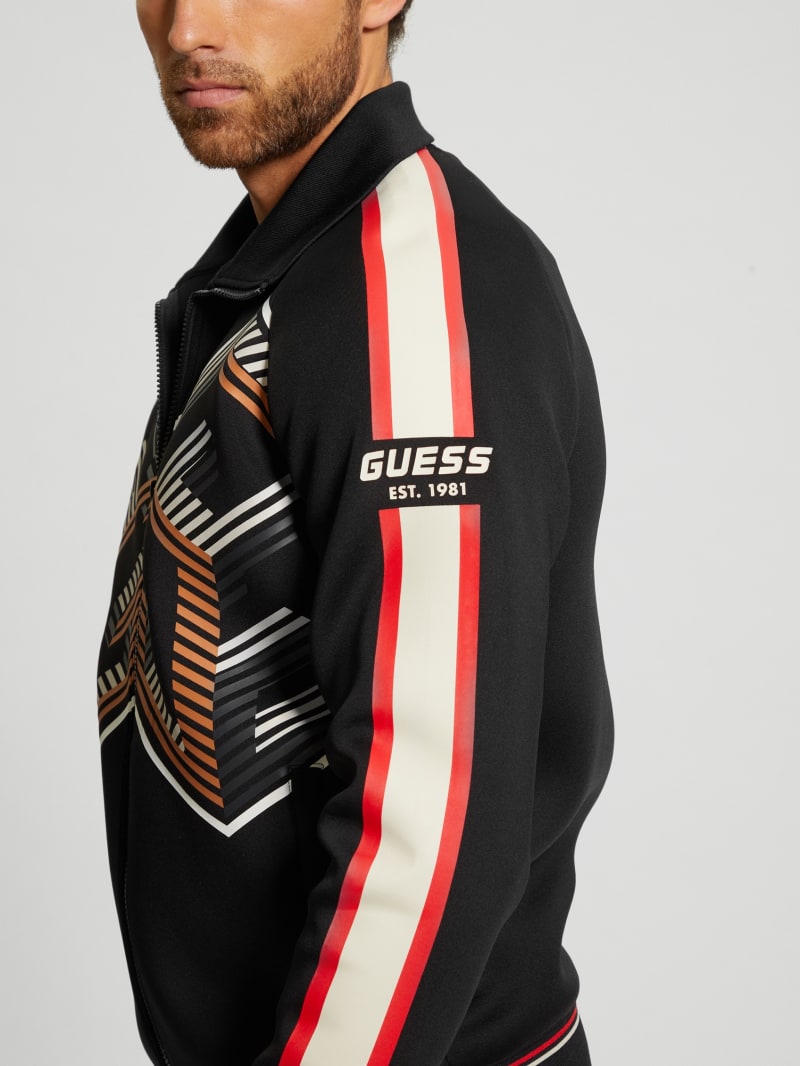 Guess Ward Striped Signature Jacket - Black