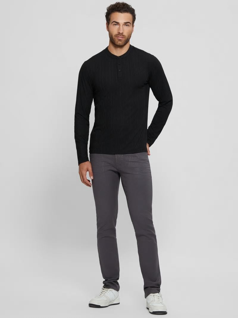 Guess Eco Brentwood Knit Henley - Black