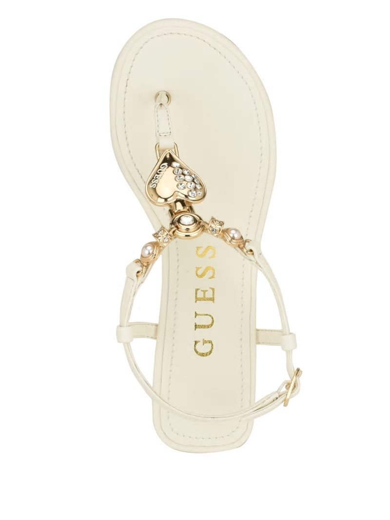 Guess Jiarella T-Strap Signature Sandal - Ivory 150